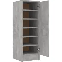 vidaXL Armoire à chaussures Gris béton 32x35x92 cm Bois d’ingénierie