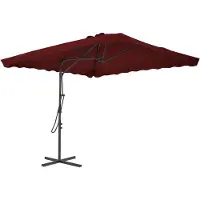 vidaXL Parasol avec mât en acier 250x250x230 cm rouge bordeaux