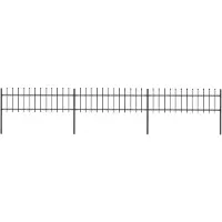 vidaXL Clôture de jardin avec pointes de lance acier 5,1 x 0,6 m noir