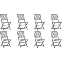 vidaXL Chaises de jardin pliantes 8 pcs. Bois massif acacia