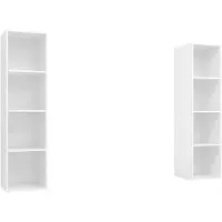 vidaXL Armoires murales TV 2 pcs. Blanc Bois composite