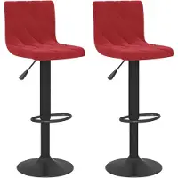 vidaXL Tabouret de bar 2 pcs. Velours rouge vin
