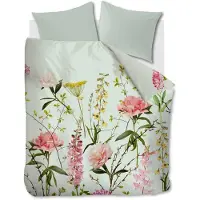 Ambiante Housse de Couette Ambiante Abloom Gris Vert Satin-200 x 200 / 220 cm | 2-personnes