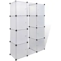 vidaXL Armoire modulaire avec 9 compartiments 109x36,5x143 cm blanc