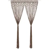 vidaXL Rideau en macramé Taupe 140x240 cm Coton