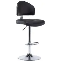 vidaXL Tabouret de bar noir similicuir