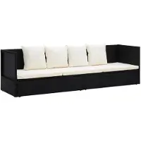 vidaXL Canapé-lit de jardin avec coussins Poly Rattan Lounge Canapé de jardin