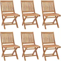 vidaXL Chaises de jardin pliantes 6 pcs. Bois massif teck