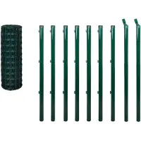 vidaXL Euro fence 10x1.5 m Stahlgrün