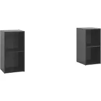 vidaXL Armoires TV 2 pcs. Gris brillant 72x35x36,5 cm Bois composite