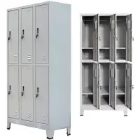 vidaXL Armoire à casier avec 6 compartiments Acier 90x45x180 cm Gris 20156