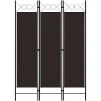 vidaXL Cloison de séparation 3 panneaux Marron 120x180 cm