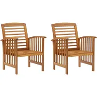 vidaXL Chaises de jardin 2 pcs. Bois massif acacia