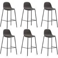 vidaXL Tabouret de bar 6 pcs. Tissu gris foncé