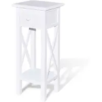 vidaXL Table d'appoint avec tiroir Blanc