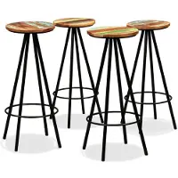 vidaXL Tabouret de bar 4 pcs. Vieux bois massif