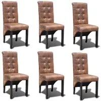 vidaXL Chaises de salle à manger 6 pcs. Marron similicuir