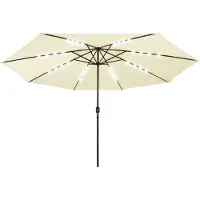 vidaXL Parasol avec éclairage LED 400 cm blanc sable