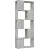 vidaXL Bibliothèque/Séparateur de pièce Gris béton 60x24x155 cm