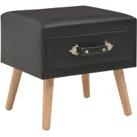 vidaXL Table de chevet Noir 40x35x40 cm Similicuir