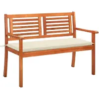 vidaXL banc de jardin 2 places avec garniture Cremen 120 cm en bois d'eucalyptus