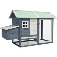 vidaXL Cage à poules Gris 170x81x110 cm Pin & sapin massif