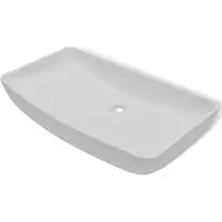 vidaXL Luxuskeramik Rechteckige Spüle 71 x 39 cm (weiß)