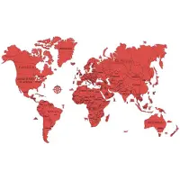 Wooden.City Puzzle Puzzle en Bois - Carte du Monde XXL (Corail) - 100 à 149 pièces