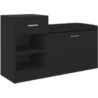 vidaXL Banc à chaussures Noir 94,5x31x57 cm Aggloméré