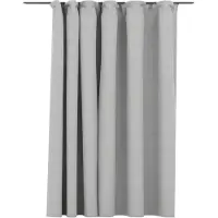 vidaXL Rideau occultant d'aspect de lin avec crochets Gris 290x245 cm