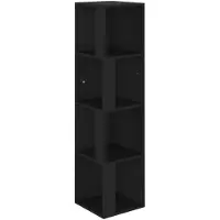 vidaXL Étagère d'angle noire 33x33x132 cm Bois composite
