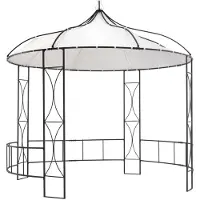 vidaXL Pavillon 300 x 290 cm Blanc Rond