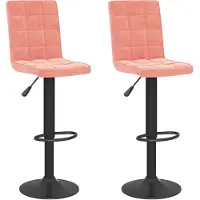 vidaXL Tabouret de bar 2 pcs velours rose