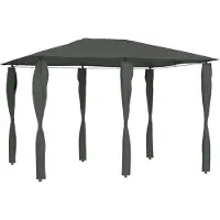 vidaXL Pavillon avec couvertures de poteaux 3x4x2,6 m Anthracite 160 g/m