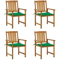 vidaXL Chaises de jardin avec coussins 4 pcs. Bois massif acacia