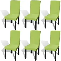 vidaXL Housse de chaise droite extensible 6 pcs vert