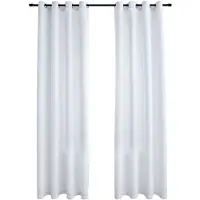 vidaXL Rideau occultant et anneaux en métal 2pcs Blanc cassé 140x245cm