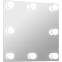 vidaXL Miroir mural avec éclairage LED Carré en verre