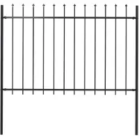 vidaXL Clôture de jardin avec dessus en lance Acier 1,8 m Noir144926