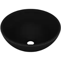 vidaXL Lavabo de luxe Rond Mat Noir 32,5x14 cm Céramique