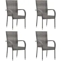 vidaXL Chaise de jardin Empilable Poly Rattan Chaise de jardin