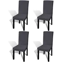vidaXL Housse de chaise droite extensible 4 pcs anthracite