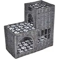 vidaXL Arbre/maison/château à chat avec coussin Saule