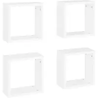 vidaXL Étagères cube murales 4 pcs blanc 30x15x30 cm