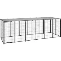 vidaXL Chenil noir 330x110x110 cm Acier
