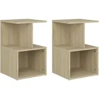 vidaXL Tables de chevet 2pcs Chêne sonoma 35x35x55cm bois d'ingénierie