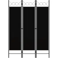 vidaXL Cloison de séparation 3 panneaux Noir 120x180 cm