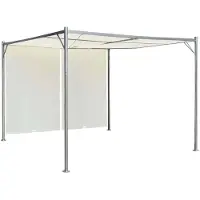 vidaXL Pergola avec toit réglable blanc crème 3x3 m acier