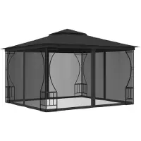 vidaXL Pavillon avec filet 300x300x265 cm Anthracite