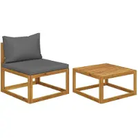 vidaXL Ensemble de canapé de jardin 2 pièces avec revêtement en bois massif d'acacia